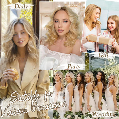 Clip in Extensions 6-teilig 30cm Blond Haarverlängerung Wellig