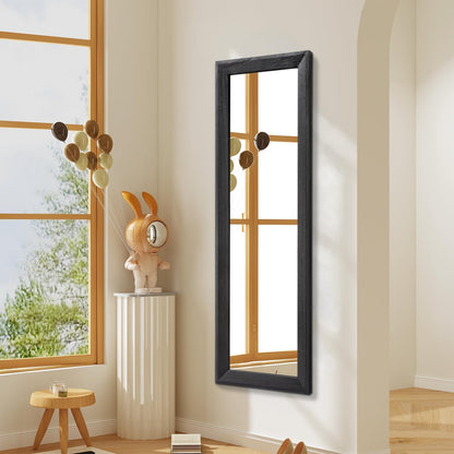 Großer Wandspiegel Holzrahmen 120x40 cm – Schwarz