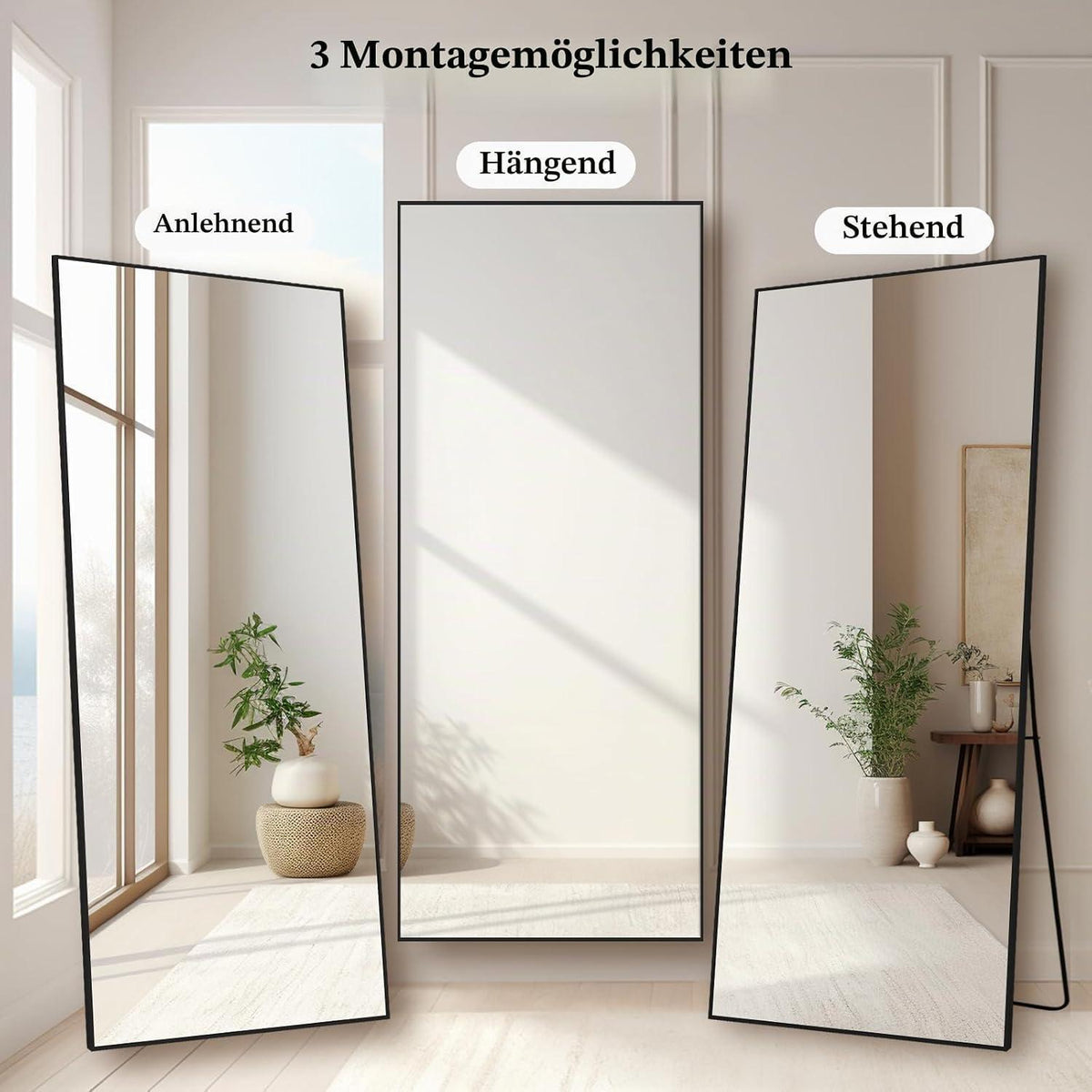 Ganzkörperspiegel 165x60cm – Stehspiegel für Schlafzimmer & Wohnzimmer