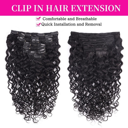 Kinky Curly Clip-in Haarverlängerung Echthaar 50cm Schwarz