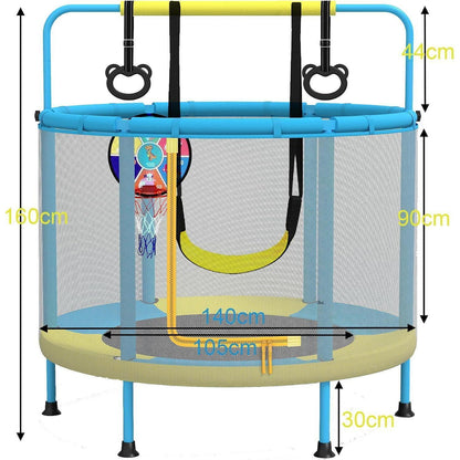 PILIN 4in1 Kindertrampolin mit Zubehör – Gartentrampolin 140cm
