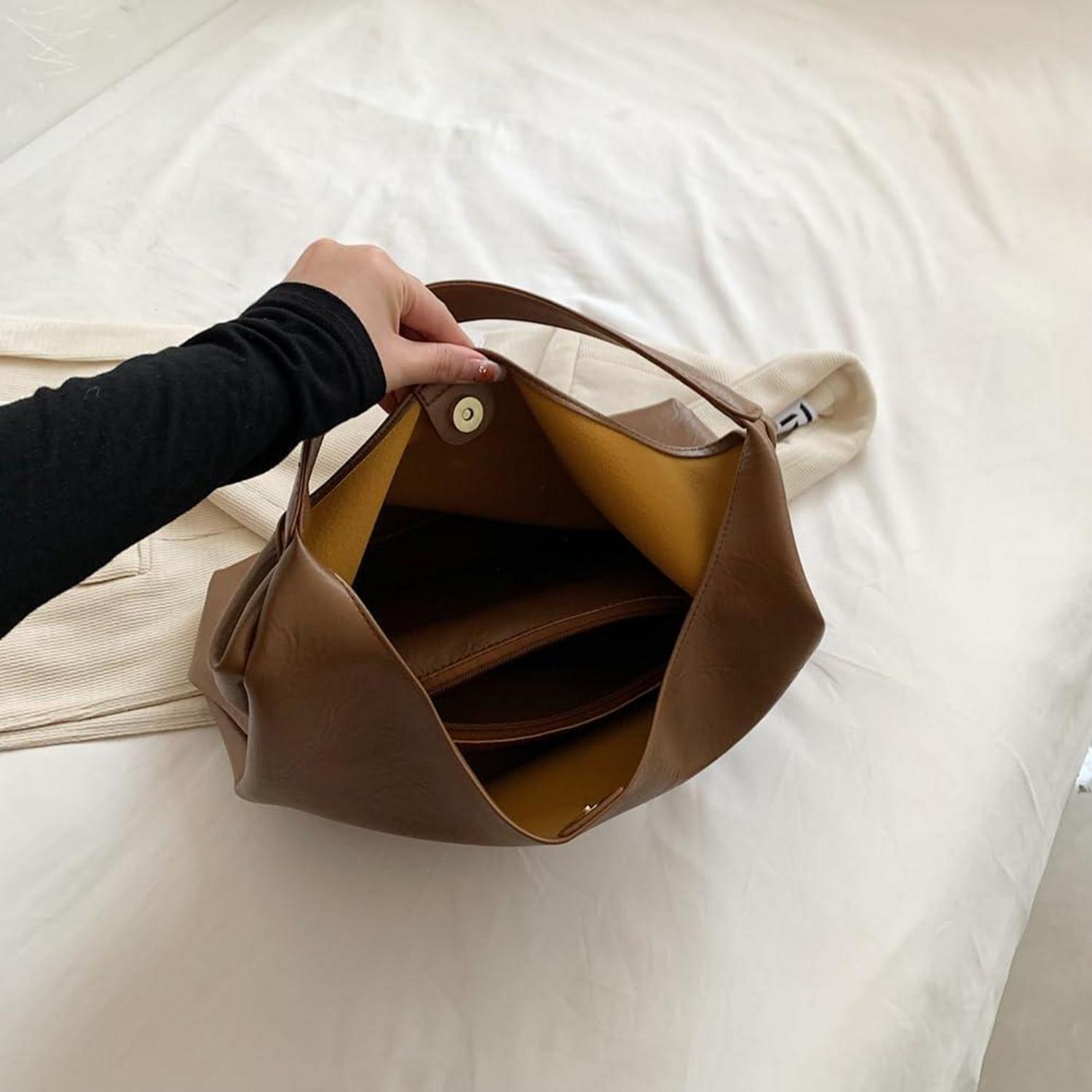 Große Damen Handtasche Weiches Leder Tote Bag mit Geldbörse