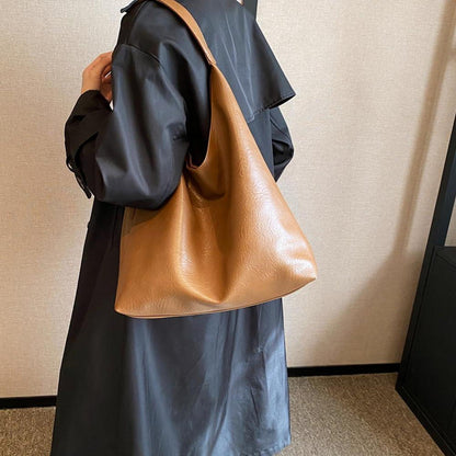 Große Damen Handtasche Weiches Leder Tote Bag Schultertasche mit