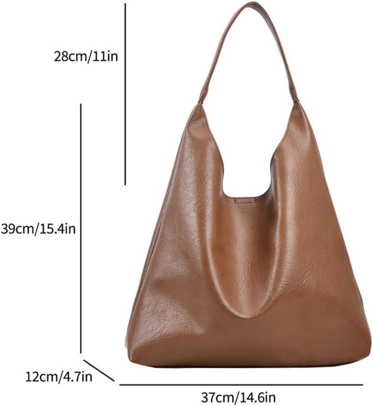 Damen Handtasche Groß Weiches Leder Tote Bag Schultertasche Hobo Beuteltasche