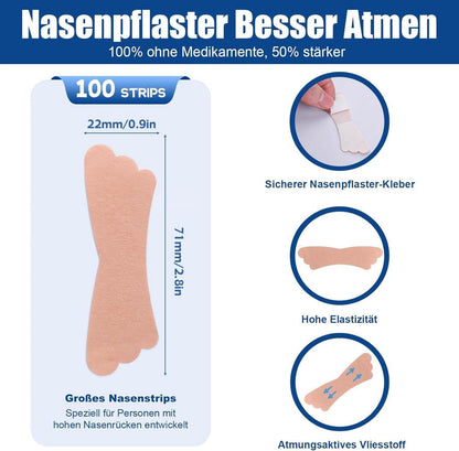 100 Nasenpflaster Schnarchen Nasenstrips Atmen Nose Strips Anti Schnarch Schlaf