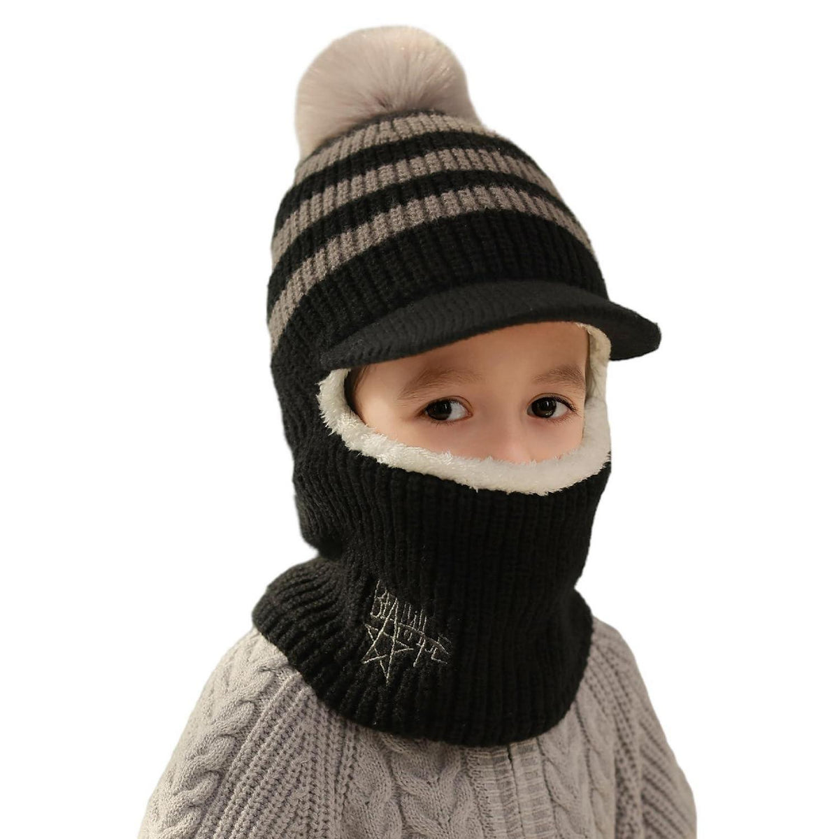 Winter Sturmhaube Kinder Fleece Warm mit Halswärmer 1-5 Jahre