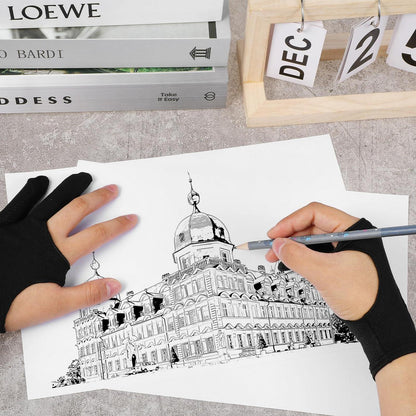 Zeichenhandschuh 2 Stück für Grafiktablett, reibungsfrei