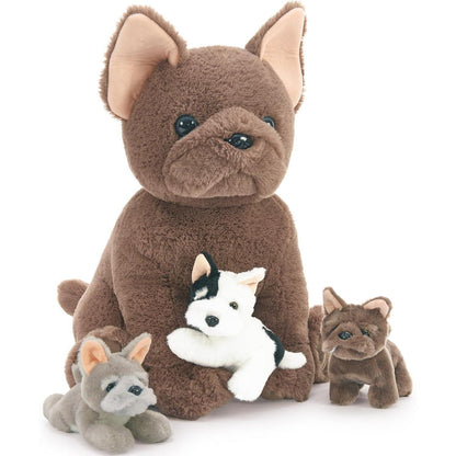 XXL Französische Bulldogge Kuscheltier Set mit Babys im Bauch