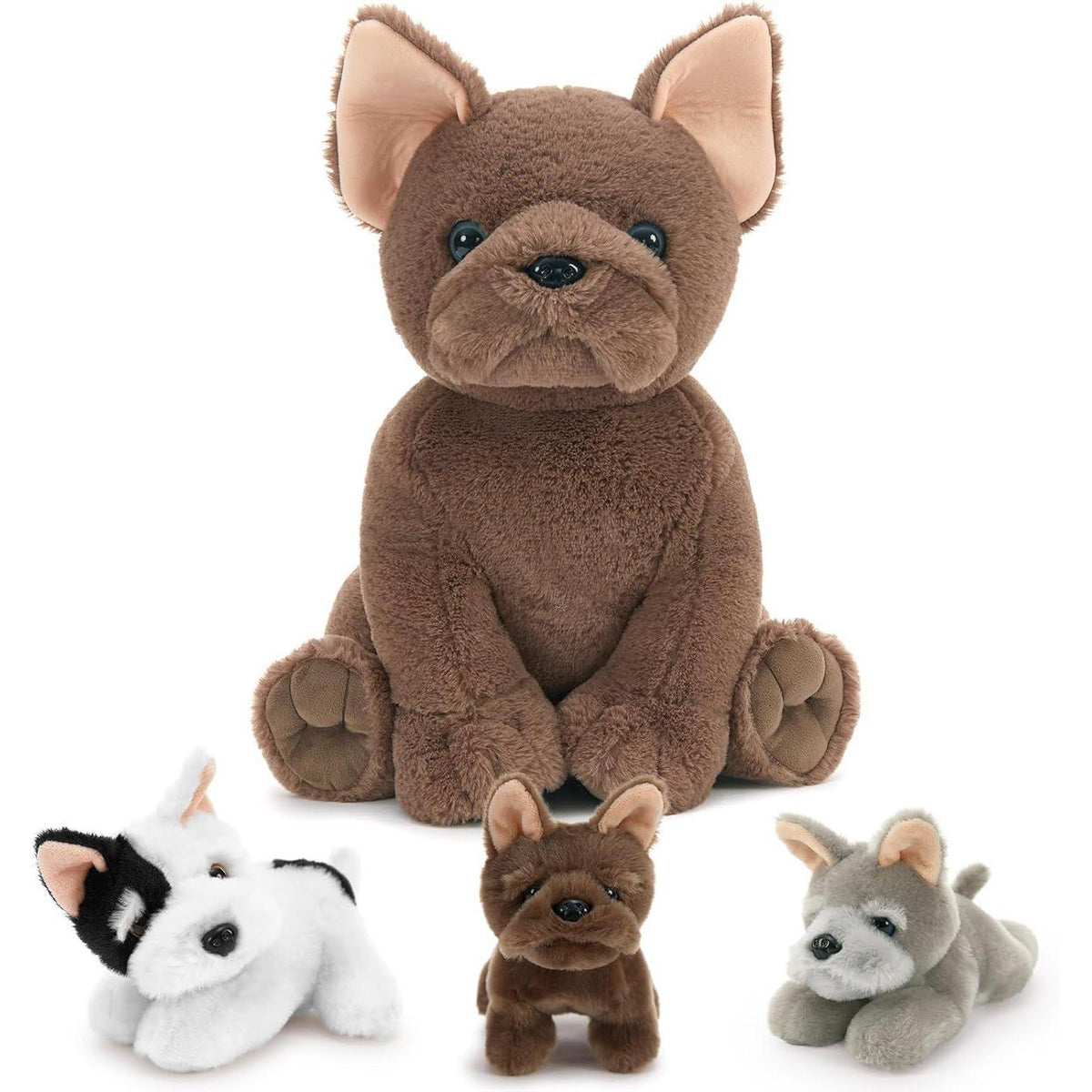 XXL Französische Bulldogge Kuscheltier Set mit Babys im Bauch