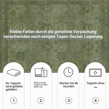 Vintage Teppich Rechteckig 160x230cm - Grasgrün
