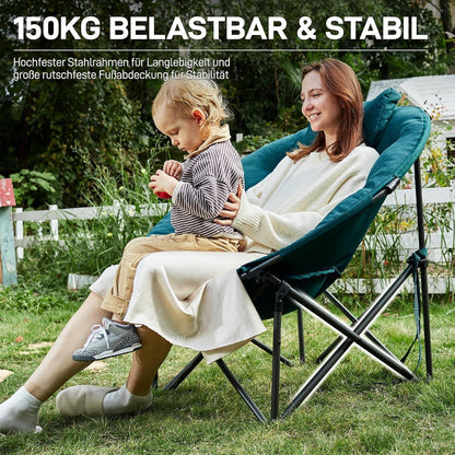 XXL Moonchair Campingstuhl faltbar, 150kg belastbar, grün