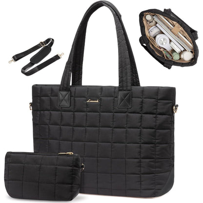 Laptoptasche Damen 17 Zoll Schwarz - Große Arbeitstasche mit
