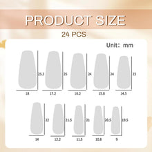 24Pcs Blaue Ombré Quadratische Press On Nägel Samt Glitzer