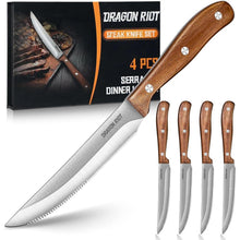 Steakmesser Set 4-teilig mit Holzgriff & Geschenkbox