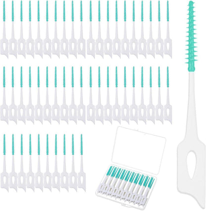 Zahnstocher 240 Stück Weiche Interdentalbürsten Einweg Zahnseide Grün
