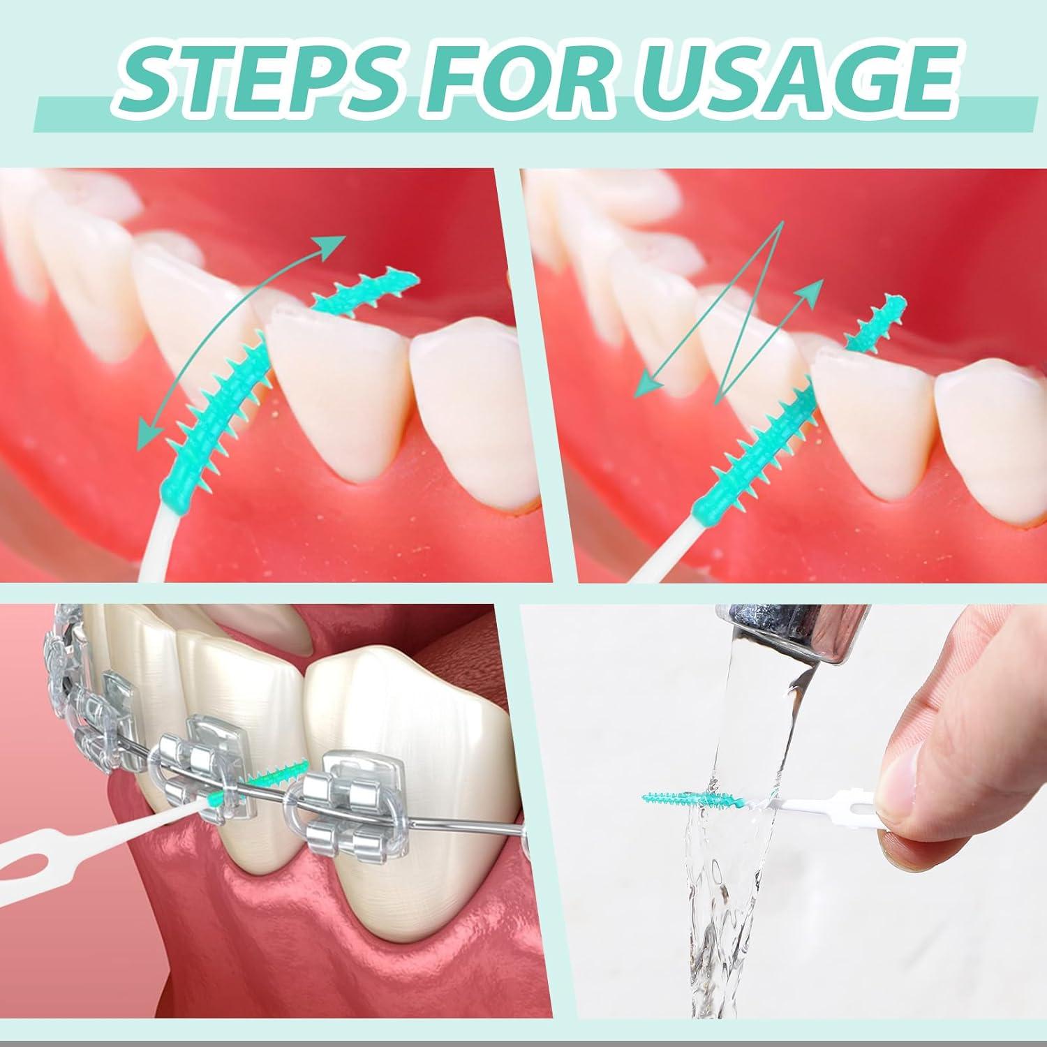 240er Pack Zahnseide Sticks Interdentalbürsten Einweg Zahnpflege Grün