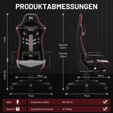 Gaming Stuhl Schwarz-Grau, Ergonomisch, 150kg Belastbarkeit