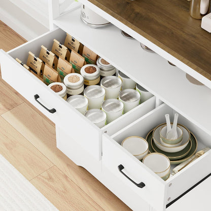Sideboard mit Arbeitsplatte | Küchenschrank mit 2 Schubladen & 3 Türen