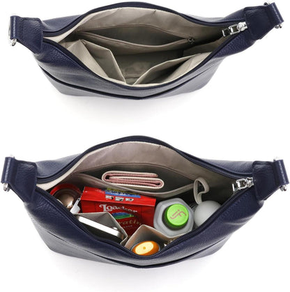 Moderne Schultertasche Damen Vegan Leder Blau