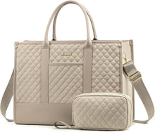 Wasserdichte Laptoptasche Damen 15,6 Zoll Beige - Große Arbeitstasche