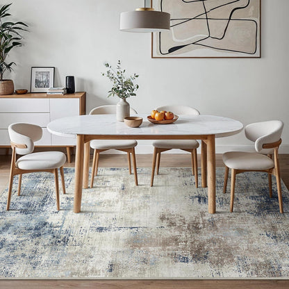 Moderner Wohnzimmerteppich Blau 200x290 cm – Waschbar & Rutschfest