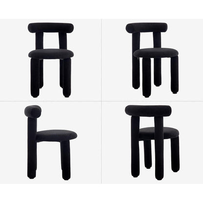 Küchenstühle 2er Set Kunstfell Schwarz – Moderne Esszimmerstühle