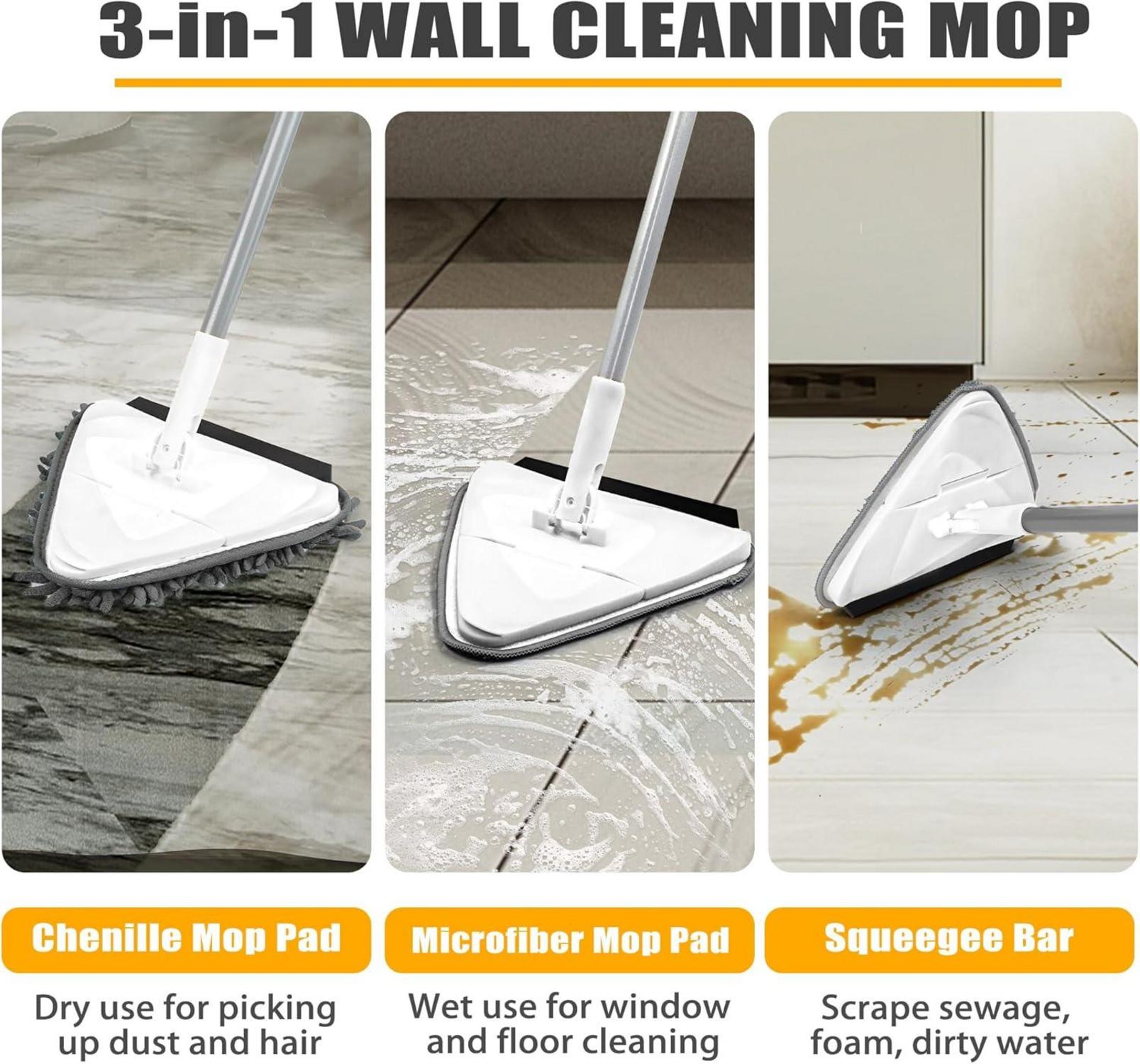 JEHONN Bodenwischer Wischmopp mit Langem Griff und 2 Ersatz Pads