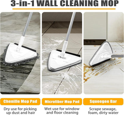 JEHONN Bodenwischer Wischmopp mit Langem Griff und 2 Ersatz Pads