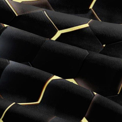 3D Wabenbettwäsche Set Schwarz Gold 135x200cm