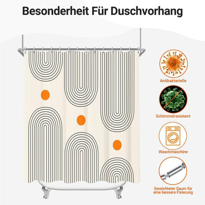 Duschvorhang 180x180cm Geometrische Kurve Antischimmel