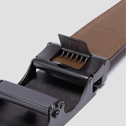 Automatik Gürtel Herren, 35mm Breit, Dunkelbraun, Verstellbar in Lederoptik