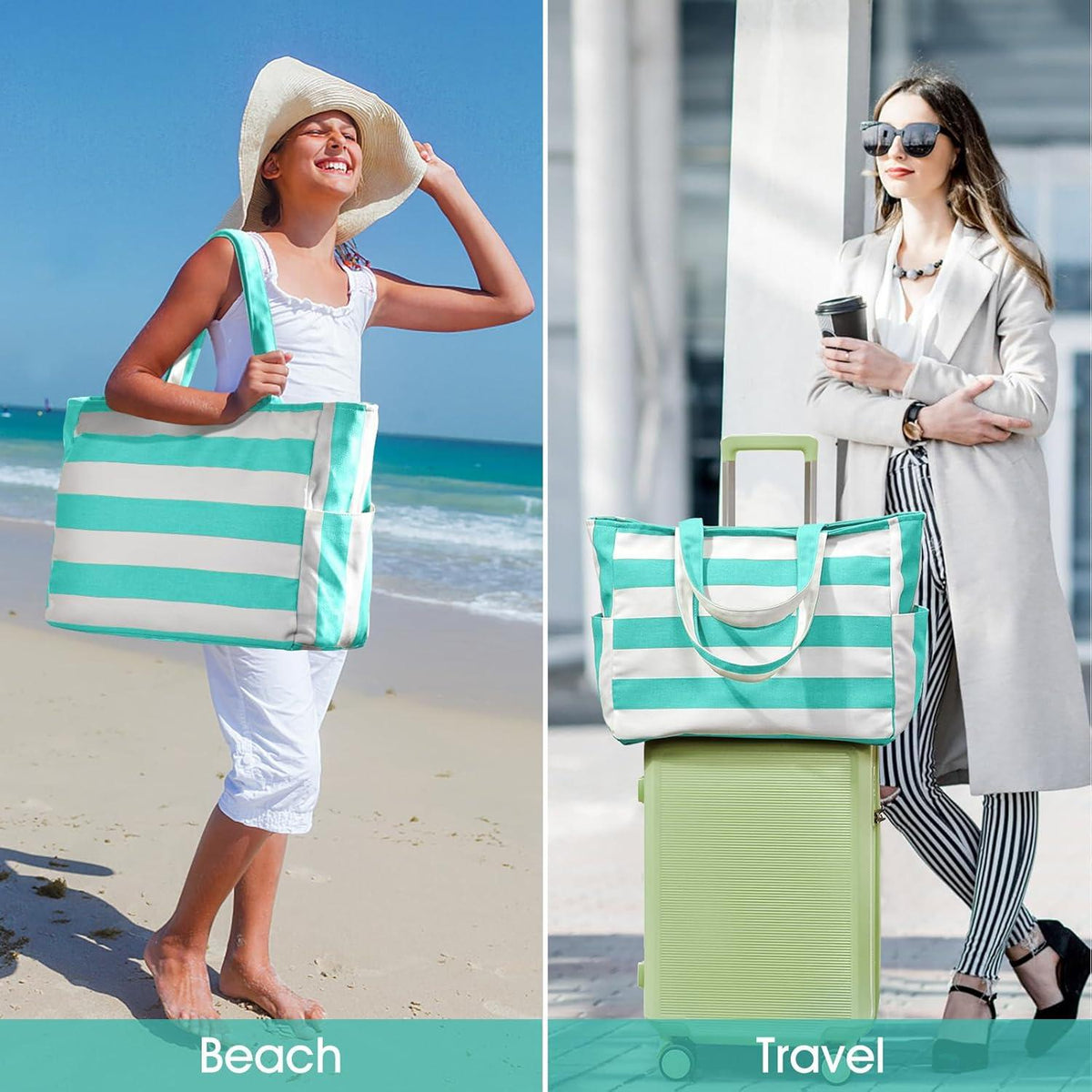 Strandtasche XXL Damen Umhängetasche Shopper Tasche wasserabweisend 40L