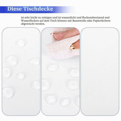 6x Weiße Tischdecke 305cm | Wasserabweisend & Rund für Feste