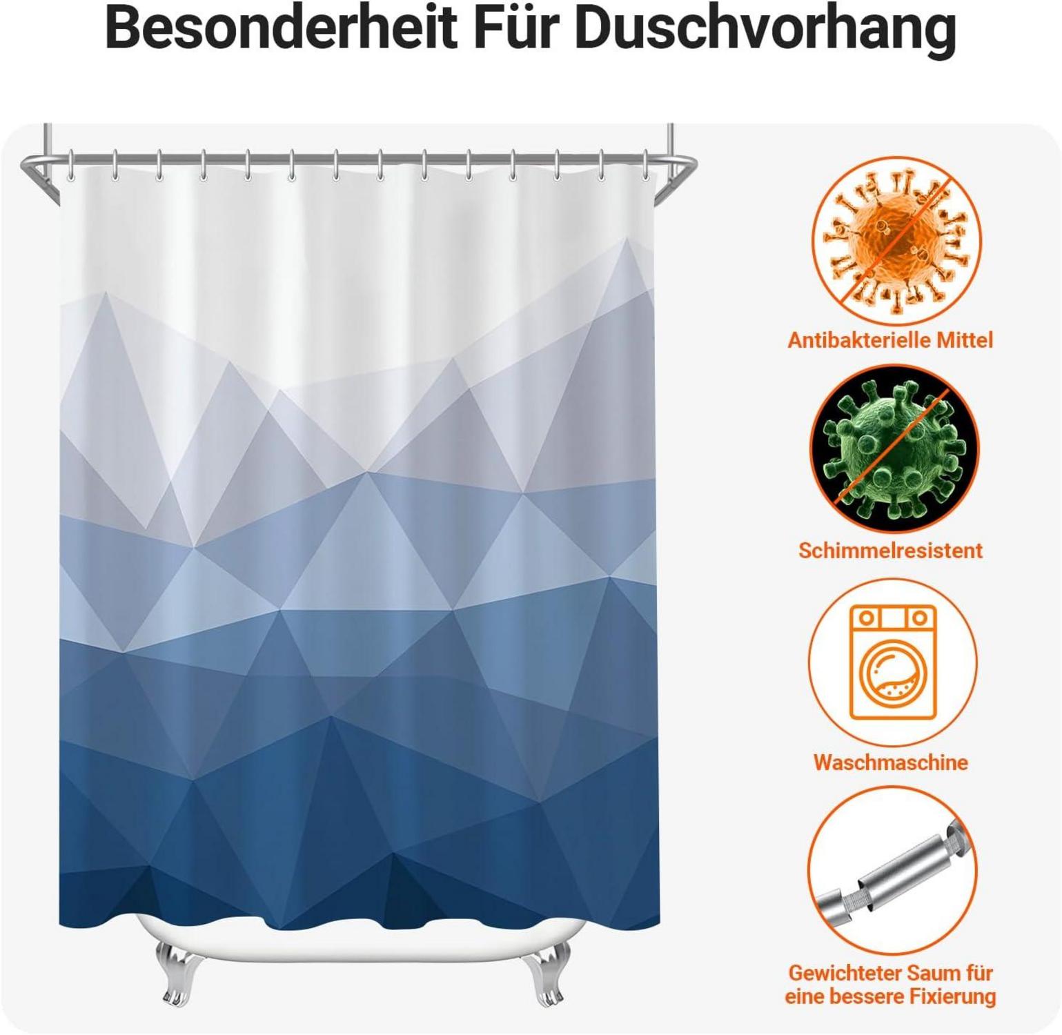 Duschvorhang Geometrischer Verlauf 200x160cm Antischimmel Wasserabweisend