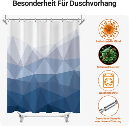 Duschvorhang Geometrischer Verlauf 200x160cm Antischimmel Wasserabweisend