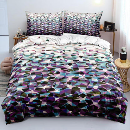 3D Bettwäsche Set 135x200cm - Geometrie Design für Teens & Erwachsene