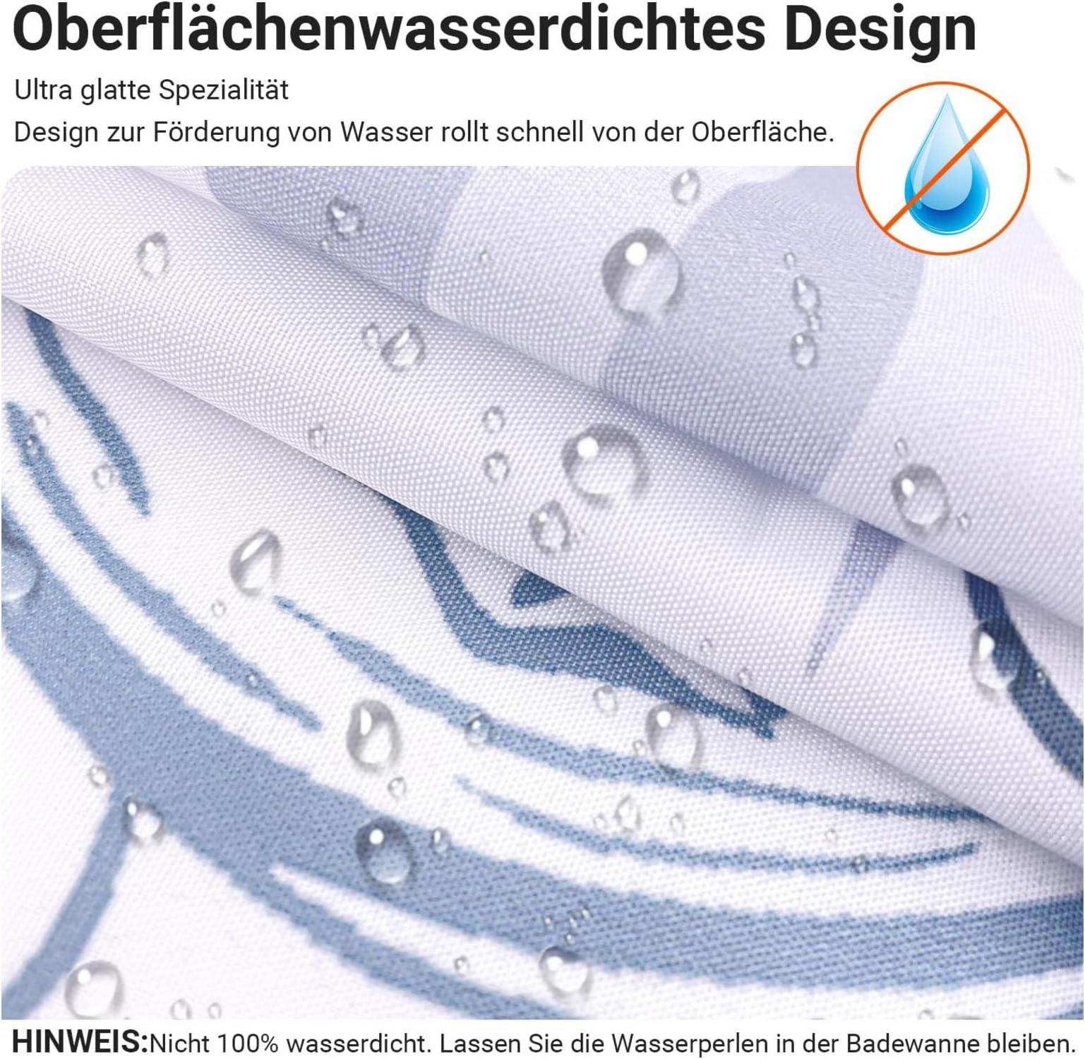 Duschvorhang U-Boot Seepferdchen 200x160cm, Antischimmel