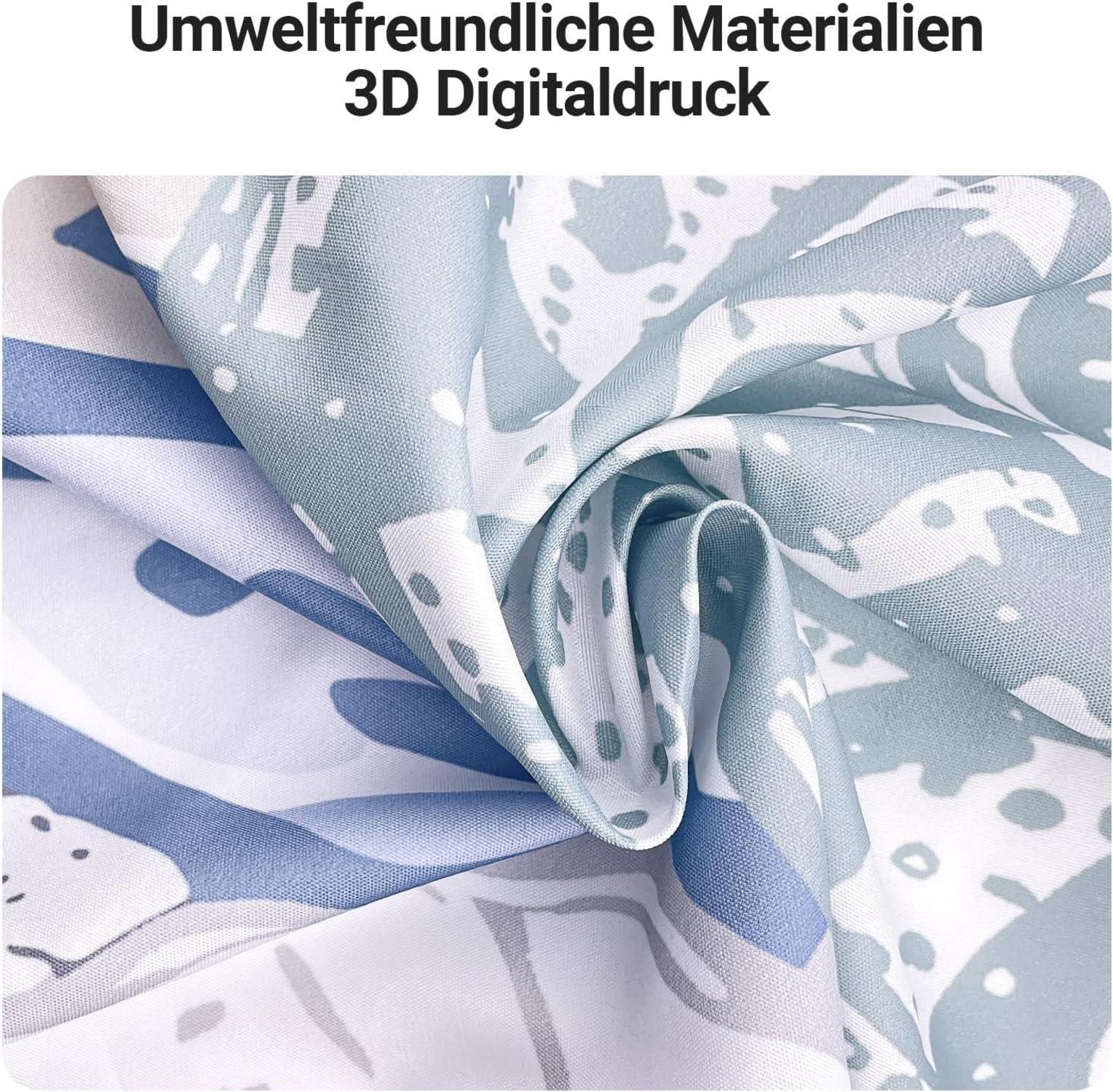 Duschvorhang U-Boot Seepferdchen Antischimmel 200x160cm Textil