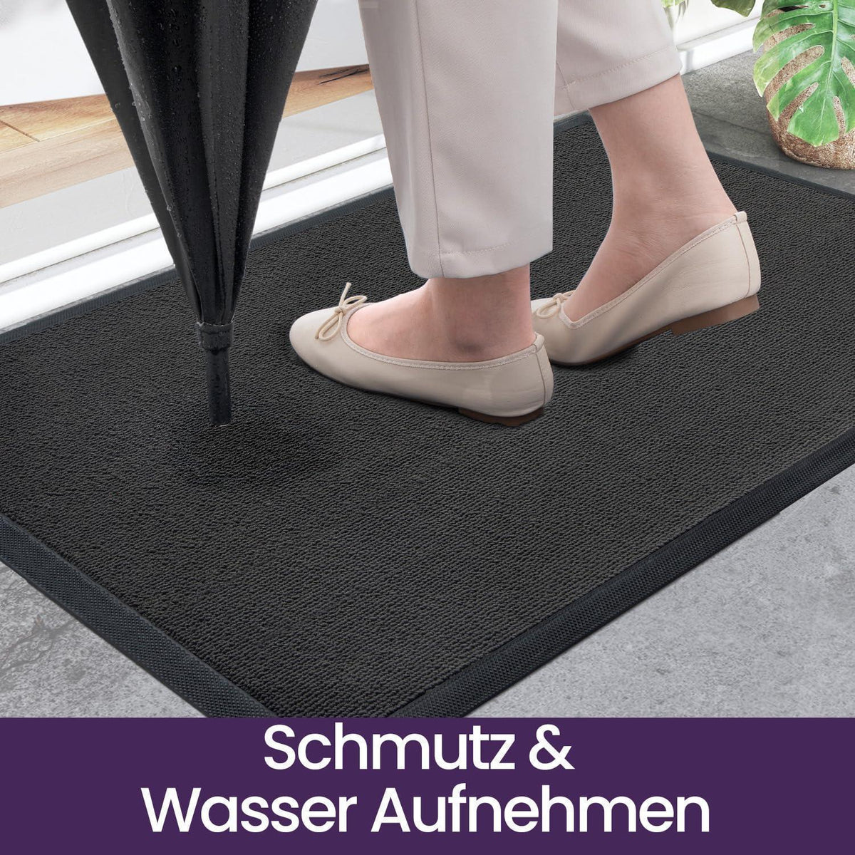 Fußmatte Outdoor rutschfest, Grau 50x80 cm – Schmutzfangmatte