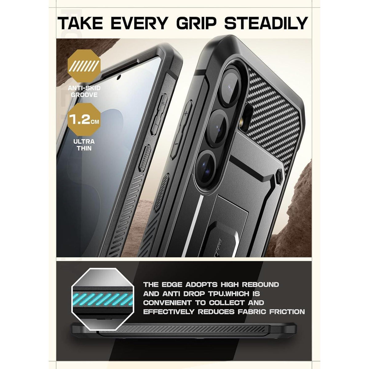 Samsung Galaxy S25 Plus Hülle mit Gürtelclip & Ständer