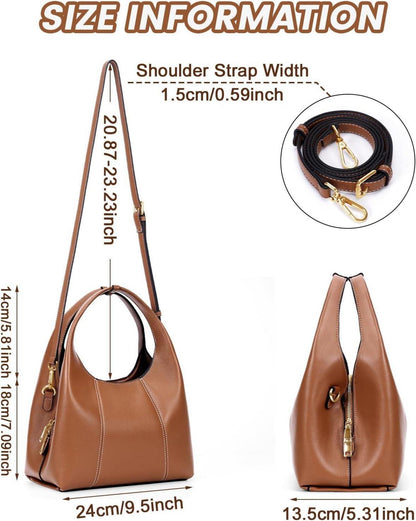 Damen Handtasche klein Ledertasche Vintage Tote Bag Hobo Umhängetasche