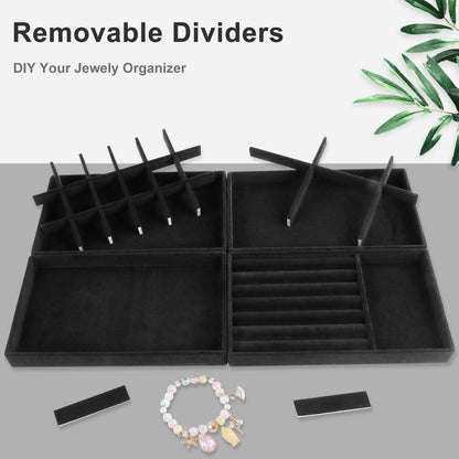 Schmuckaufbewahrung Schubladeneinsatz 4er Set Schwarz