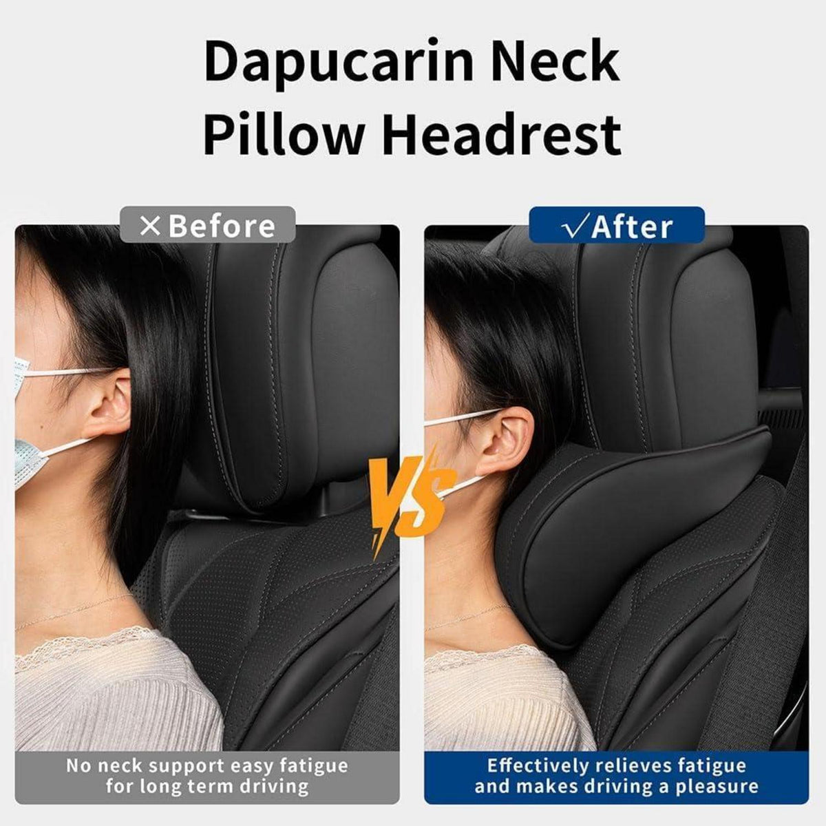 Nackenkissen Auto 2er-Set Memory Foam Kopfstütze