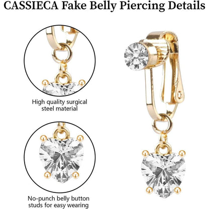 Fake Bauchnabelpiercing Chirurgenstahl Kristall