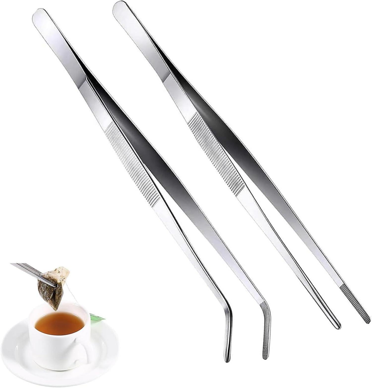 2er Set Edelstahl Pinzetten für Wasserhaustiere & Basteln, 25cm