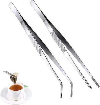 2er Set Edelstahl Pinzetten für Wasserhaustiere & Basteln, 25cm