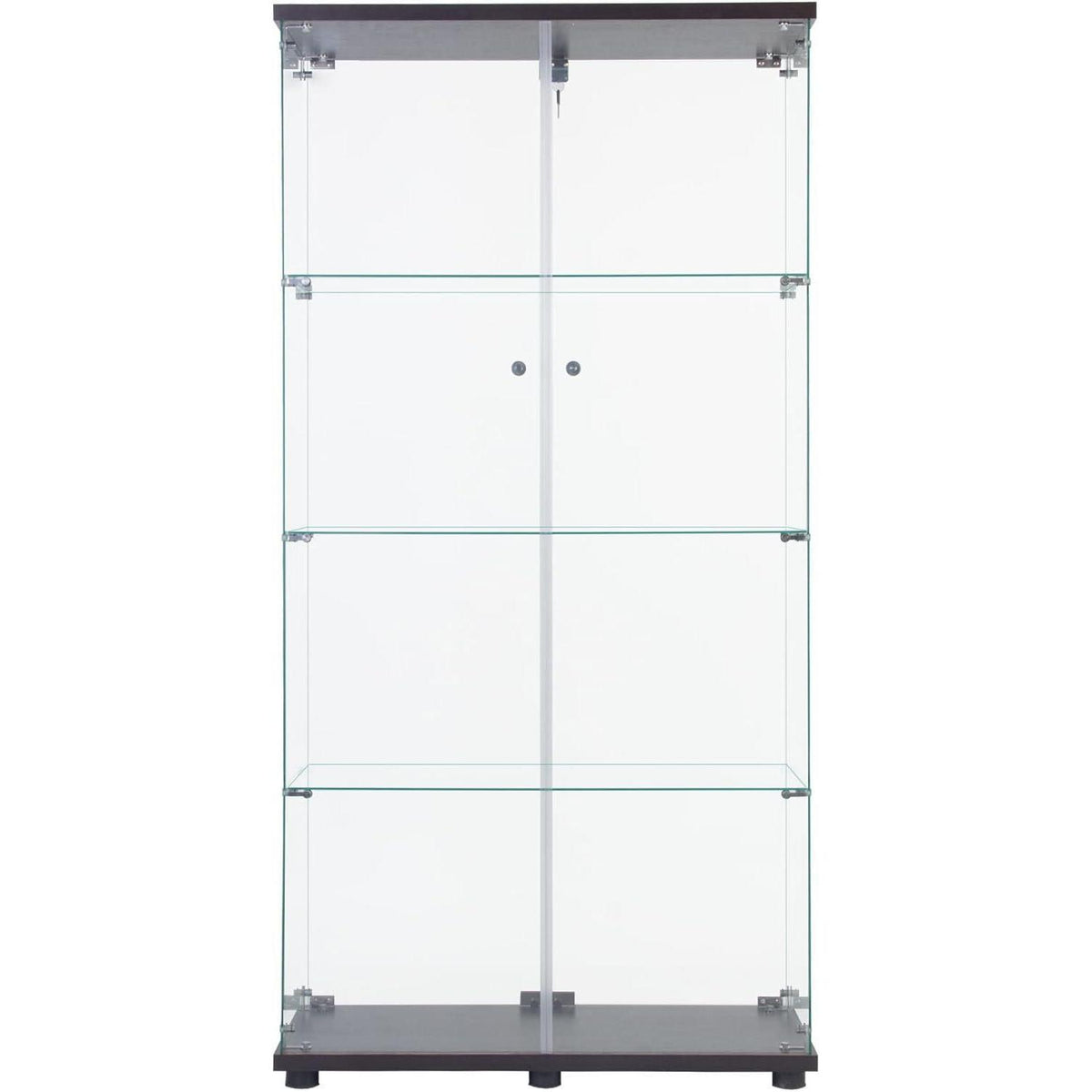 Glasvitrine mit 2 Türen & 4 Einlegeböden – 164 cm hoch
