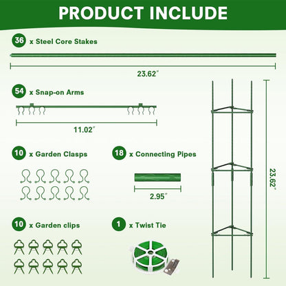 Tomaten Rankhilfe 6er Set 120 cm Höhe Pflanzenkäfig Metall