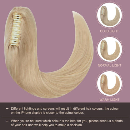 Remy Echthaar Zopf Extension Blond 50cm – Schnell & Einfach