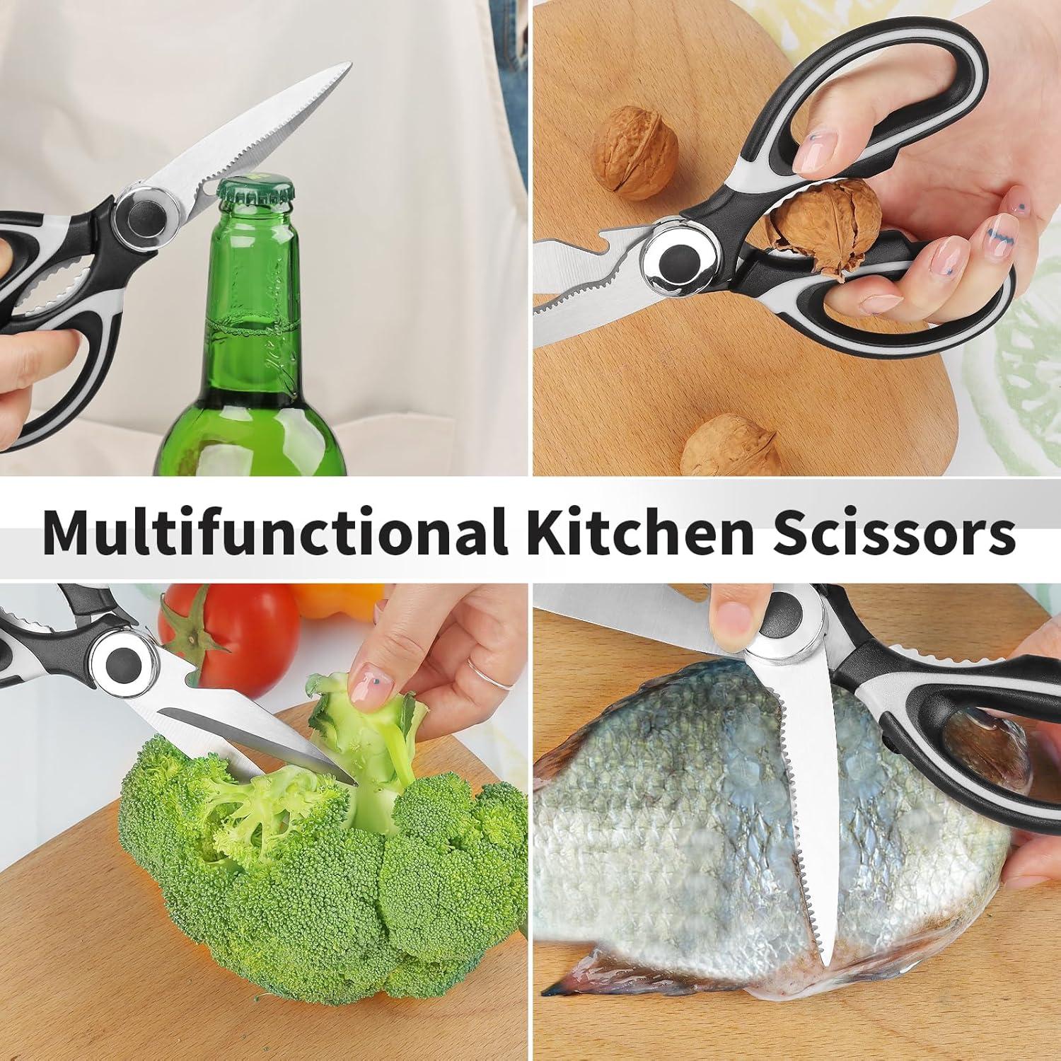 Küchenschere Set Edelstahl Mehrzweck Fleisch Geflügel Fisch, schwarz
